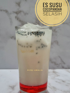 Foto resep Es Susu Cocopandan Selasih