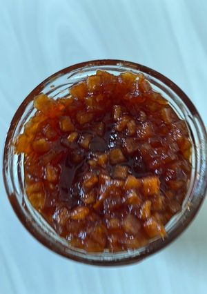 A picture of Cooking apple chutney (katki apple).