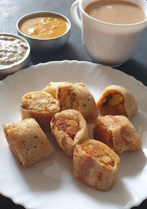 A picture of Masala Dosa Rolls.