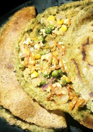 A picture of Whole moong chilla.