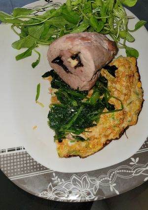 Una foto de Solomillo relleno con omelette de vegetales