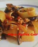 Calamarata con Ragú di Persico e Melanzane Grigliate