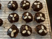 A picture of dark chocolate almond cookies