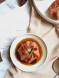Dadar gulung bayam merah dengan fla bubur sumsum berlapis