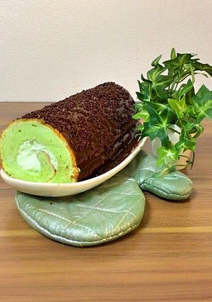Foto resep Choco Pandan Roll Cake