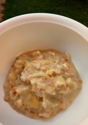 Foto resep MPASI 11 bulan Salmon Macaroni Carbonara