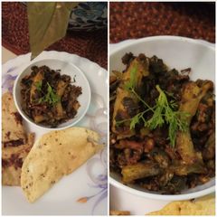 A picture of Bombay duck with masala okra.