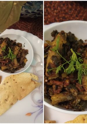 A picture of Bombay duck with masala okra.