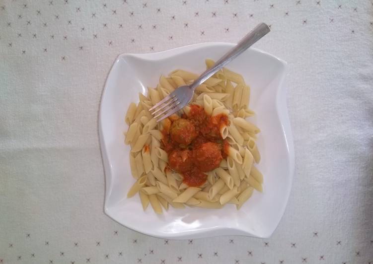 Easiest Way to Make Super Quick Homemade Pasta and meat ball sauce