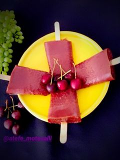 عکسی از دستور بستنی یخی آلبالویی