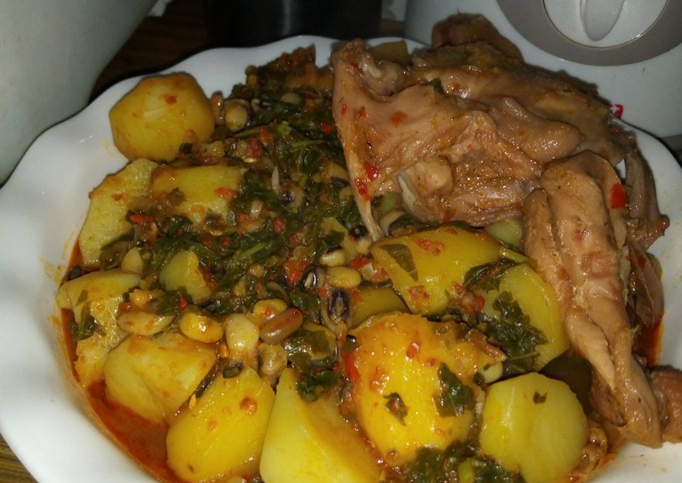Potato beans porridge