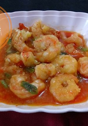 Foto resep Udang asam manis pedes praktis