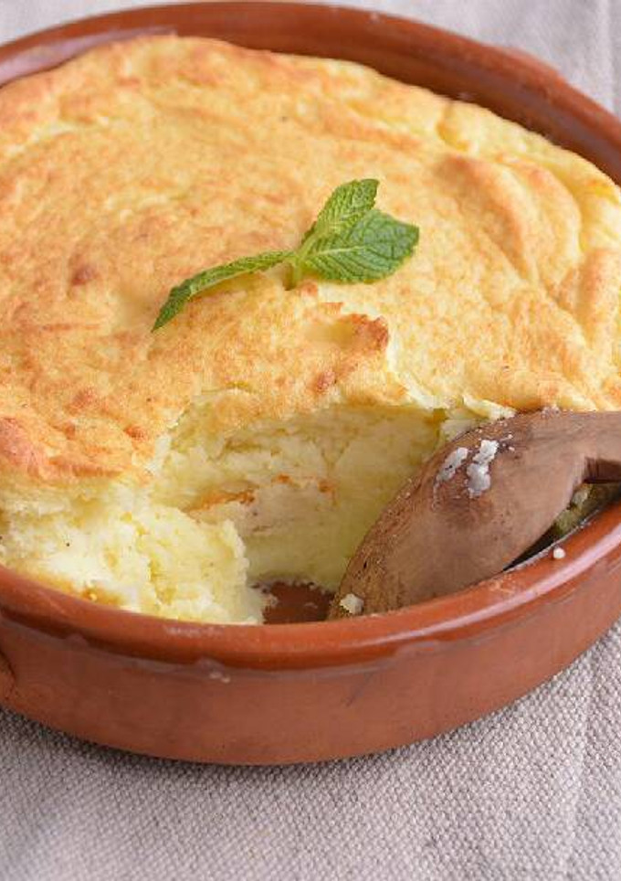 Una foto de Soufflé de patatas y queso