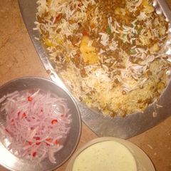 A picture of Masoor Aloo pulao.