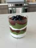 Matcha Soy Milk Chia Pudding with Red Bean