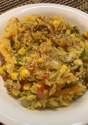 Una foto de Risotto de arroz completo