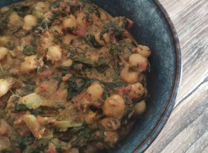 Une photo de Curry de pois chiches et épinards