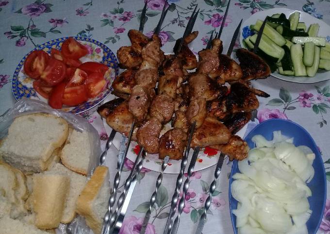 Шашлык из утки филе и крылышков