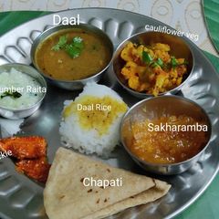 A picture of Maharashtrian Lunch.