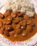 Salchichas a la crema enchipotlada