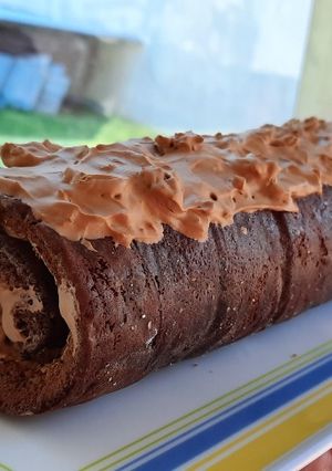 Una foto de Pionono de chocolate saludable