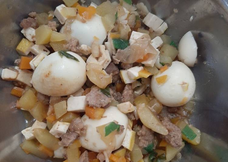 Bagaimana Membuat Sup sayur daging telur kentang mpasi1th+ Anti Gagal