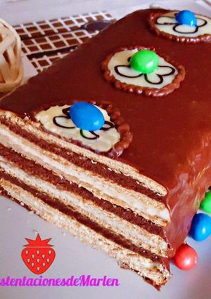 Una foto de Tarta de Galletas y Dos Chocolates
