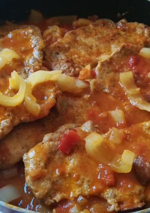 Lecsós szelet karajból recept fotója