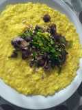 Risotto a la cerveza con champiñones