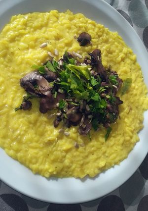 Una foto de Risotto a la cerveza con champiñones
