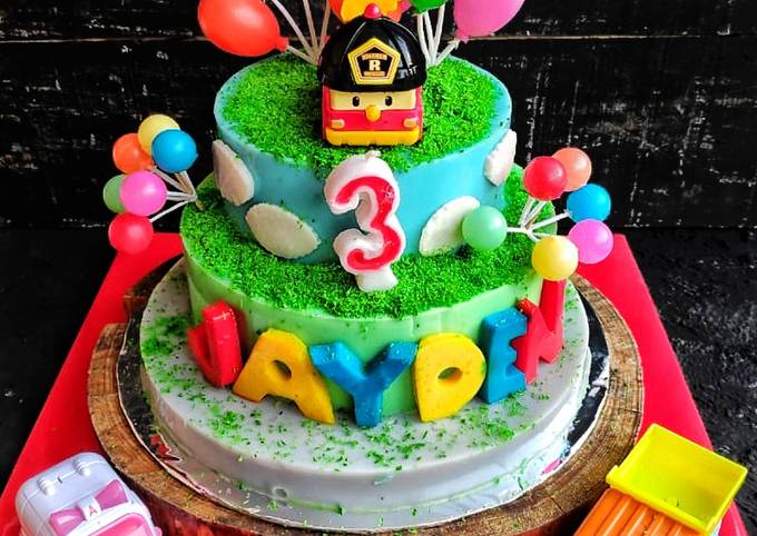 Robocar Poli Birthday Pudding