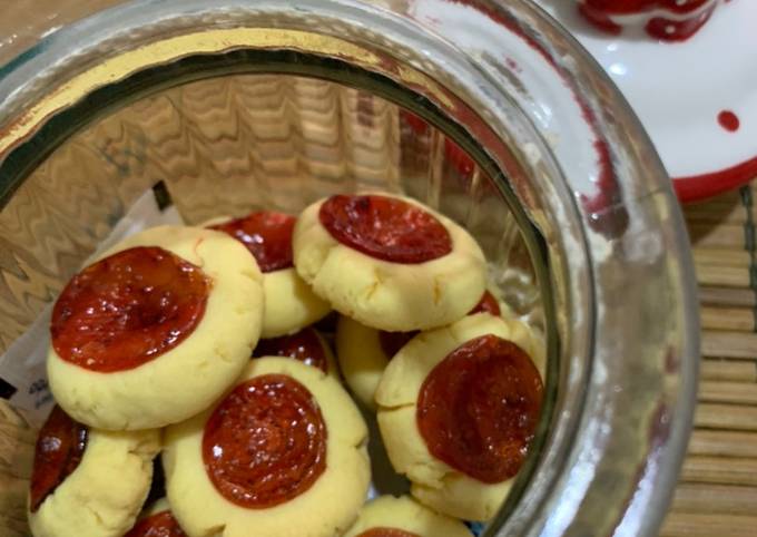 Strawberry jam cookies no telur pakai oven