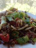 Ensalada completa de Lenteja, Carne y más