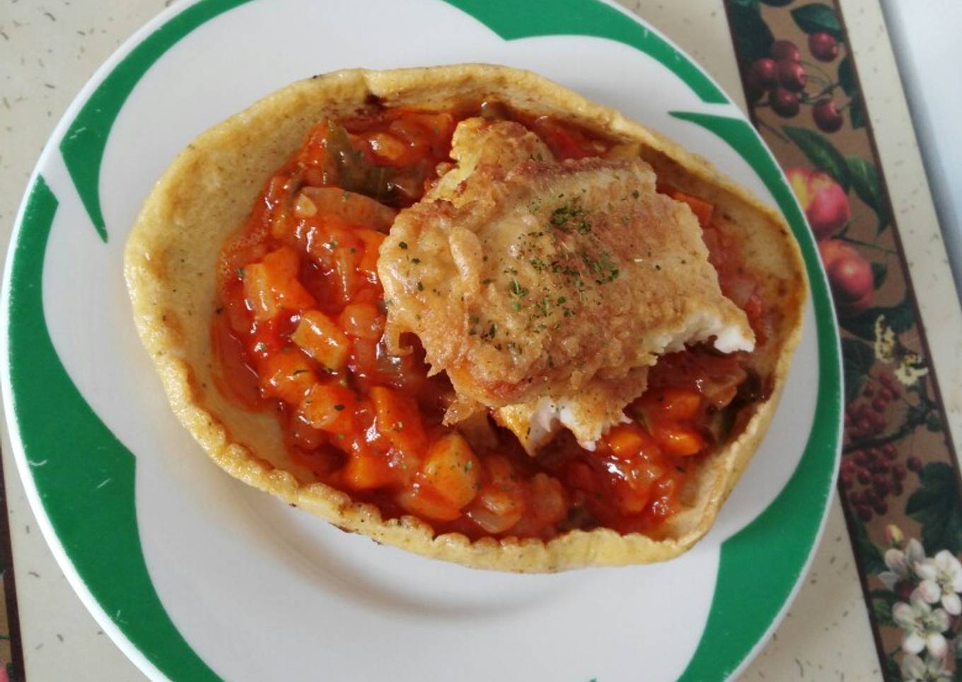 Tortitas saladas de avena rellena de pescado