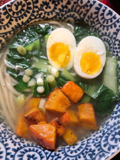 A picture of Miso squash noodles - vegetarian.