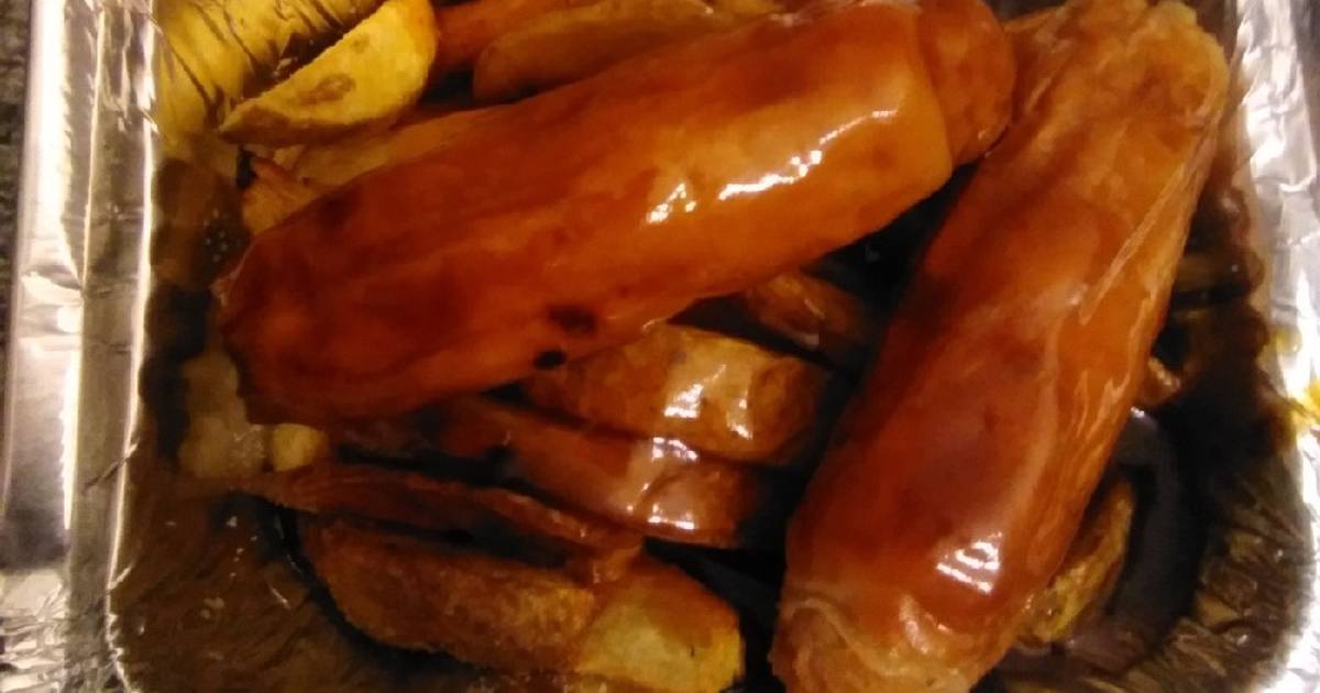 Sausage And Chips And Gravy Recipe By Dawnann68s Cookpad