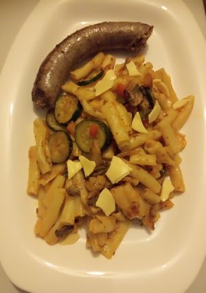 A picture of Mushroom pasta.