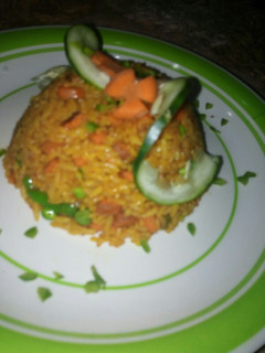 A picture of Simple curry fried rice.