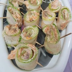 A picture of Cucumber roll ups.