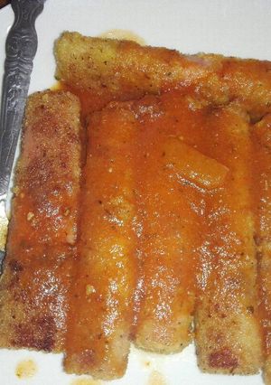 Una foto de Rollitos de jamón y queso