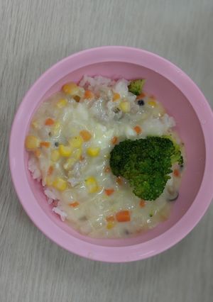 幼兒餐點-玉米濃湯飯 的食譜成品照片