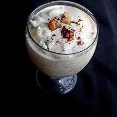 A picture of Walnut and cucumber raita.