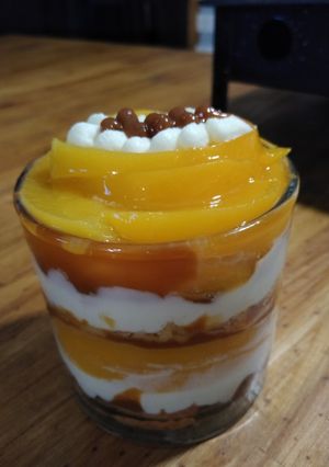 Una foto de Postre durazno 🧡
