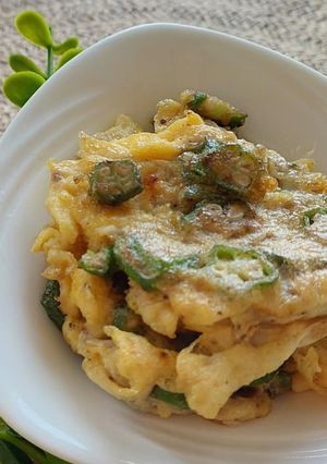 A picture of Okra Egg Scramble.