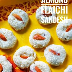 A picture of Almond Elaichi Sandesh.