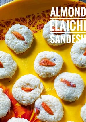 A picture of Almond Elaichi Sandesh.