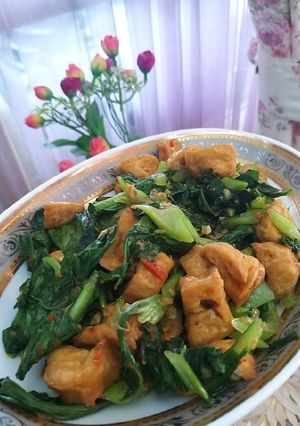 Foto resep Sawi Tumis Tahu