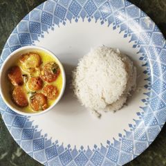 A picture of Takachi Kadhi bhaji bhat.... Maharashtrian special.