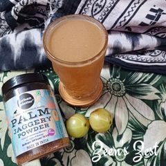 A picture of Amla and Palm Jaggery Juice.