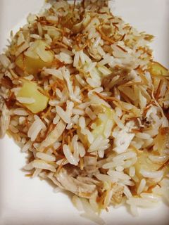 صورة لوصفة ارز مع دويدة و بطاطا و سدر دجاج 🍚